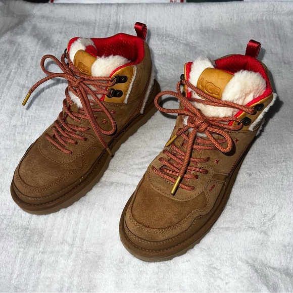 UGG Highland Hi Heritage Chestnut Fiery Red Suede Hiking Boot - Picture 5 of 11